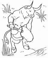 Minotaur Coloring Creature Mythical Pages sketch template
