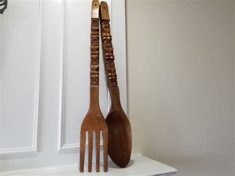 cmgamm large wood fork and spoon wall decor