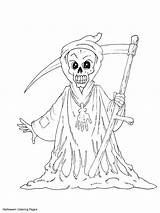 Coloring Pages Scary Halloween Monster Creepy Printable Horror Doll Color Clipart Colouring Grim Demon Reaper Zombie Comments Library Getcolorings Coloringhome sketch template