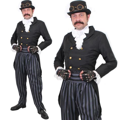 Adult Deluxe Steampunk Costume Mens Victorian Steam Punk Cosplay Fancy