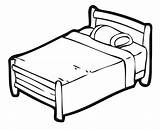 Bed Colouring Table Pages Clipart Room Dining Bedroom Furniture sketch template