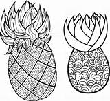Ananas Malvorlage Pineapple Grafisches Schwarzes Whi Gesunde Frucht Ikone sketch template