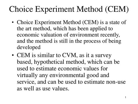choice experiment method cem powerpoint