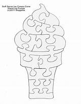Saw Patterns Puzzle Ice Cream Scroll Wood Puzzles Crafts Jigsaw Cone Wooden Woodworking Felt Toys Books Scrol Pattrens Quiet Plans sketch template
