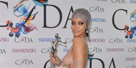 let s talk about rihanna s glittering almost naked dress from the cfda