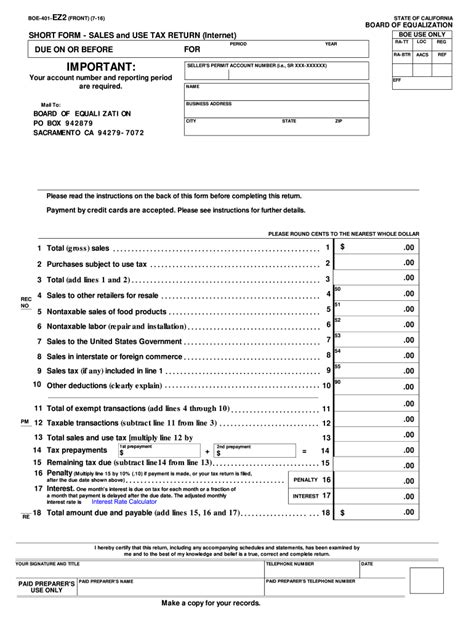 ca form sales tax return fill  printable fillable blank pdffiller