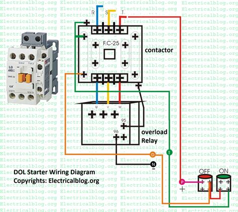 dol starter wiring diagram direct  starter