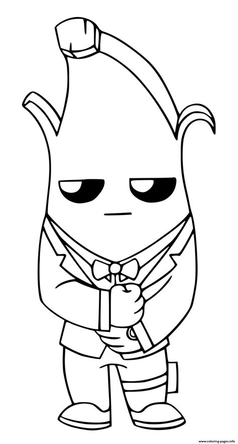 agent peely ghost fortnite coloring page printable coloring home