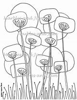 Coloring Abstract Poppies Pages Choose Board sketch template