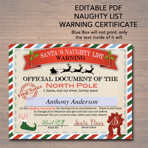 nicenaughty certificates tidylady printables