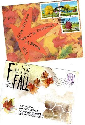 fall leaves mail art pushing  envelopes sept exchange  lilli