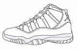 Jordan Air Coloring Shoes Sneakers Xi Drawing Outline Pages Sketch Print Shoe Template Templates Outlines Jordans Girl Nike Sneaker Retro sketch template