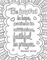 Coloring Prayer Hope Joyful Pages Faithful Patient Bible Affliction Printable Verse Sheets Romans Kids Lord Verses Lords Scripture Printables Choose sketch template