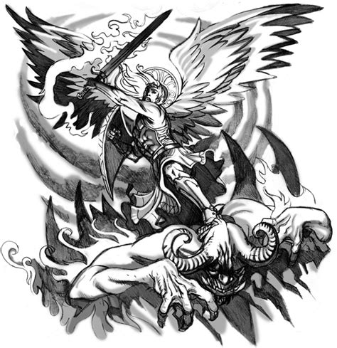 Angel Fights Demon Tattoo Design Hm Art And Tattoo ™