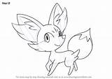 Fennekin Pokemon Draw Step Drawing Pages Evolution Coloring Template sketch template