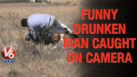 funny act by a drunken man in vikarabad caught on camera teenmaar news youtube