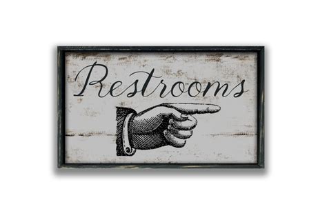Restroom Signs Business Signs Wooden Handmade Signs Restroom