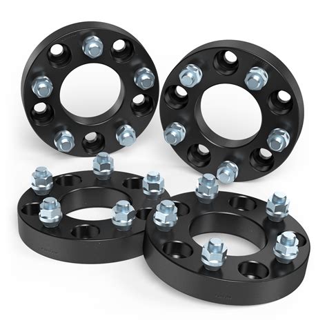 pc     black wheel adapters lug spacers  studs ebay