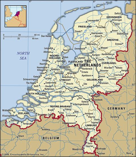 physical map   netherlands