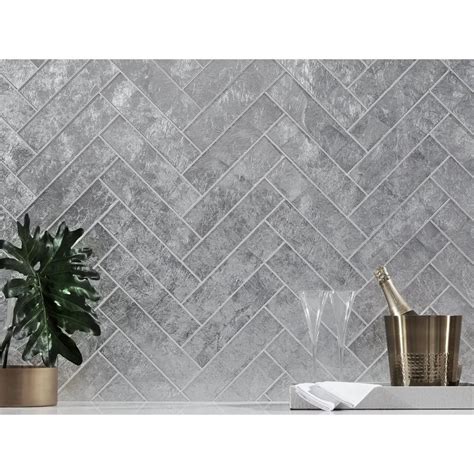 Silver Lumiere Glass Wall Tile Floor And Decor Metallic Tiles