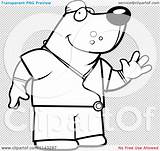 Coloring Doctor Scrubs Bear Surgeon Clipart Cartoon Vector Pages Outlined Thoman Cory Surgery Illustration Transparent Getcolorings Background Clipartof sketch template