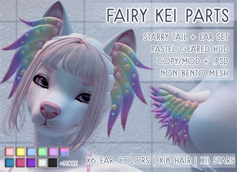 second life marketplace wickedpup fairy kei parts ears tail