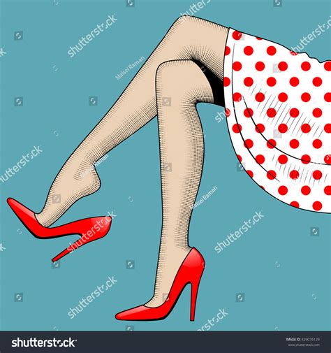 vintage drawing beautiful woman legs red stock illustration 429076129 shutterstock