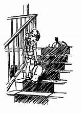 Pooh Coloring Stairs Going Pages Christopher Robin Kangaroo sketch template