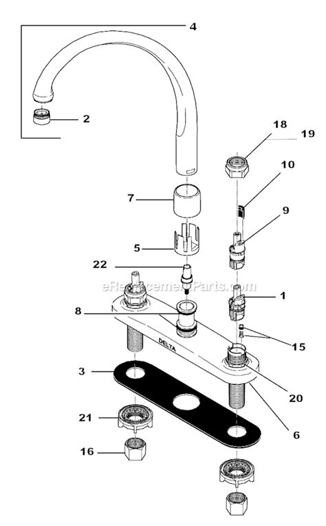 delta kitchen faucet parts diagram