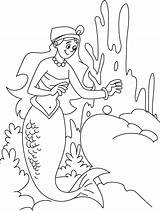 Merman Coloring Template Pages Mermaid sketch template