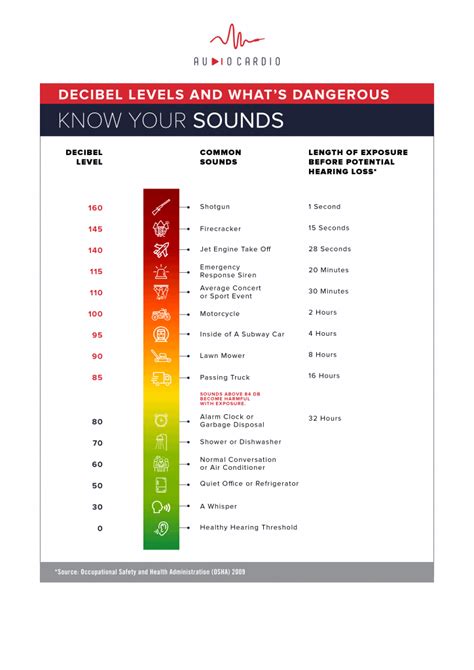 sound decibel levels infographic audiocardio sound therapy