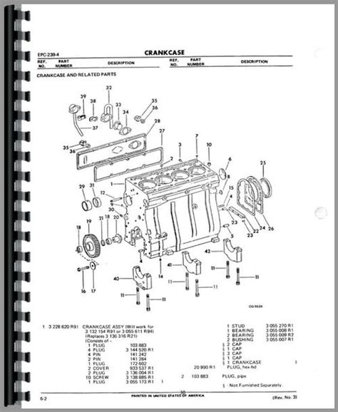 international harvester  industrial tractor engine parts manual