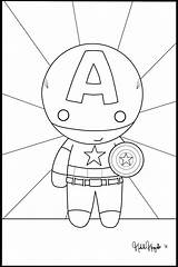 Captain America Coloring Chibi Stark Kitty Deviantart sketch template