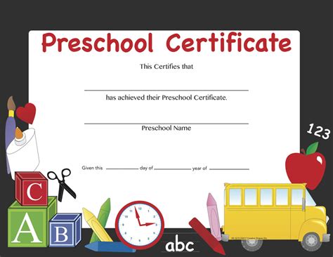 recognition certificate preschool certificate creative shapes
