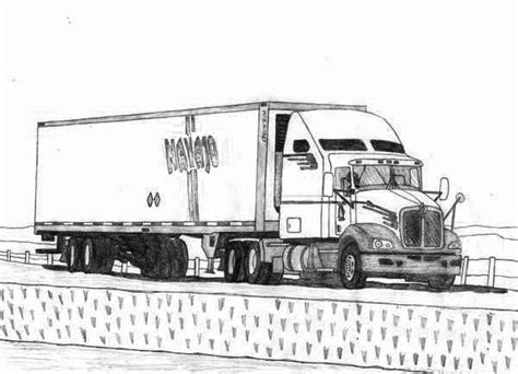 wheeler semi truck coloring page netart