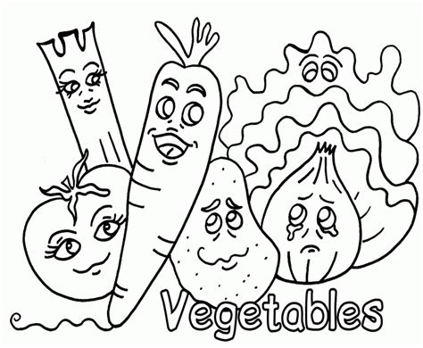 free fruits and vegetables coloring pages for kids printable download