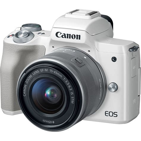 canon eos  mirrorless camera   mm lens white