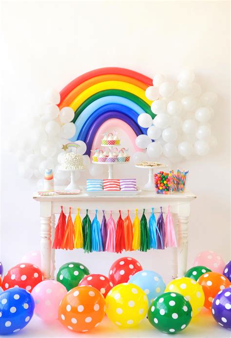 rainbow birthday party  kids rainbow themed party ideas