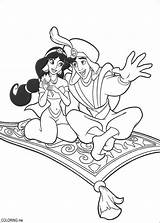 Coloring Pages Jasmine Princess Aladdin Alladin Disney Printable Movie sketch template