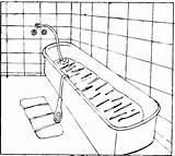 Bain Salle Banheira Coloriage Bathtub Aprender Tub sketch template