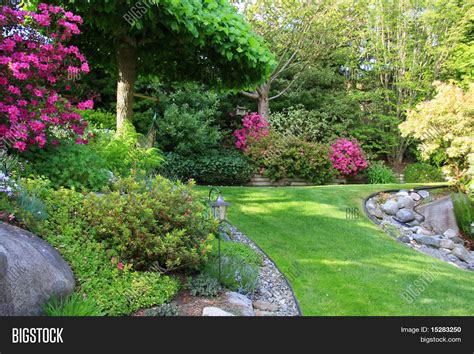 beautiful park garden spring image photo bigstock