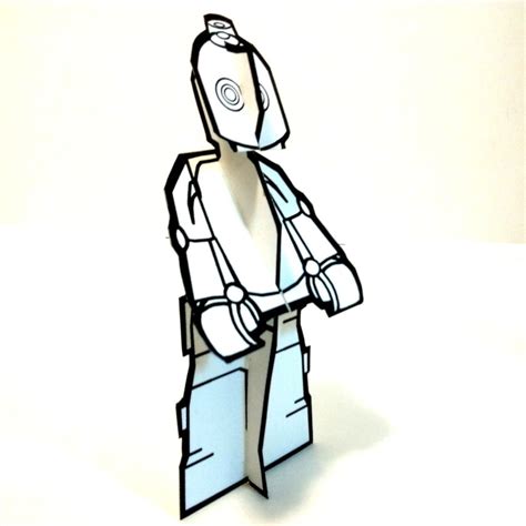 robot  color paper doll printable toy etsy