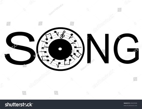 illustration depicts word song rounded stock vector