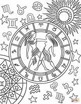 Coloring Zodiac Gemini Sign Pages Signs Para Printable Colorear Signos Sheets Colorir Zodiaco Colors Star Adults Supercoloring Mandala Adult Books sketch template