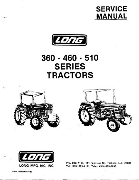long  tractor series serviceshop manual repair