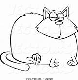 Fat Cat Coloring Outline Cartoon Pages Clipart Cute Really Cats Baby Vector Chubby Printable Getdrawings Getcolorings Color Clipground Leishman Ron sketch template