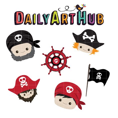 cute pirate heads clip art set daily art hub graphics alphabets svg