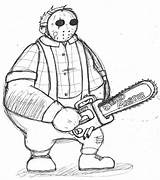 Chainsaw Guy Lineart Deviantart sketch template