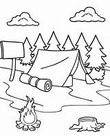 Coloring Tent Forest Camp Pages Printable Print Sheet sketch template