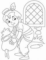 Krishna Coloring Pages Kids Thief Baby Janmashtami Butter Colouring Drawing Activities Bheem Printable Chota Artsycraftsymom Celebration Clipart Flute Azcoloring Books sketch template